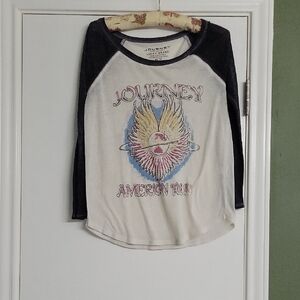 Lucky Brand Black and Cream Long Sleeve Tee